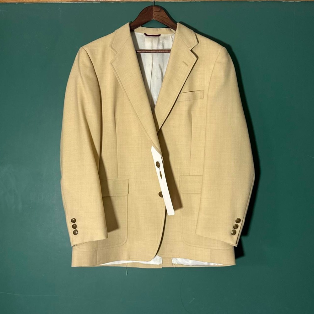 Jack Nicklaus Hart Schaffner Marx Vintage Butter Yellow Blazer Sport Coat Mens M